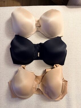 Set of 3-Soma Vanishing Back Full Coverage Front Close Bra (38C)